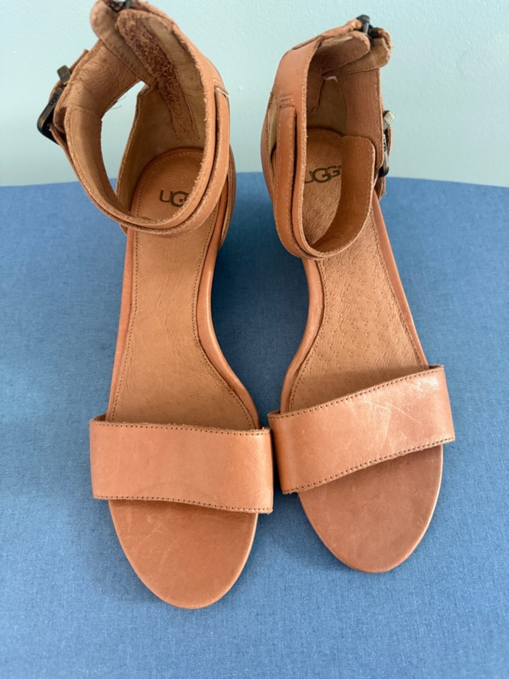UGG Women's Leather Ankle-Strap Sandals in Brown